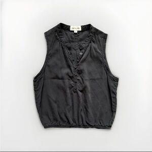 Cloth & Stone Black Sleeveless Button Blouse Tank Women's Minimalist Classic M